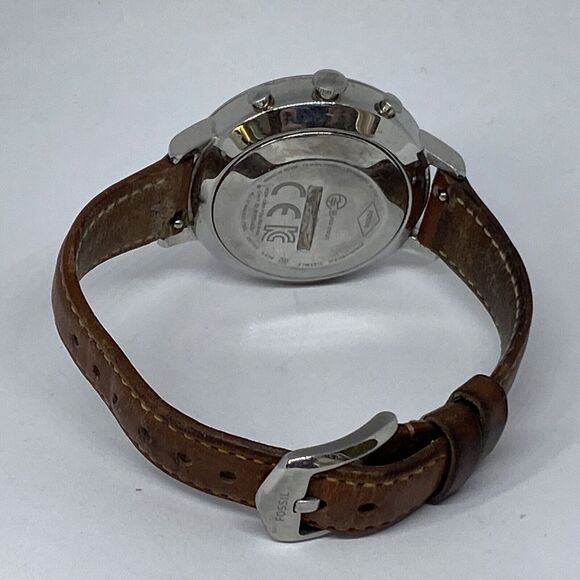 Fosssil FTW5012 Women Brown Leather Analog White Dial Hybrid Smartwatch XX634 - Picture 10 of 12